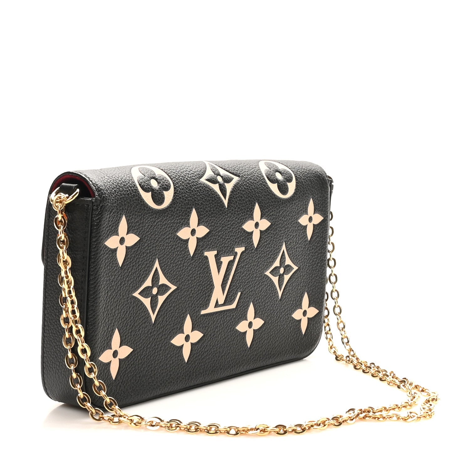 Louis Vuitton Empreinte Monogram Giant Felicie Pochette Black Beige