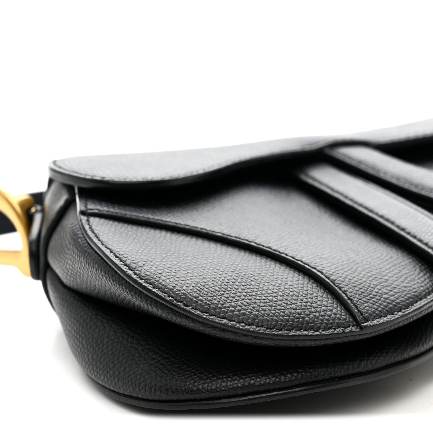 Christian Dior Grained Calfskin Mini Saddle Bag Black