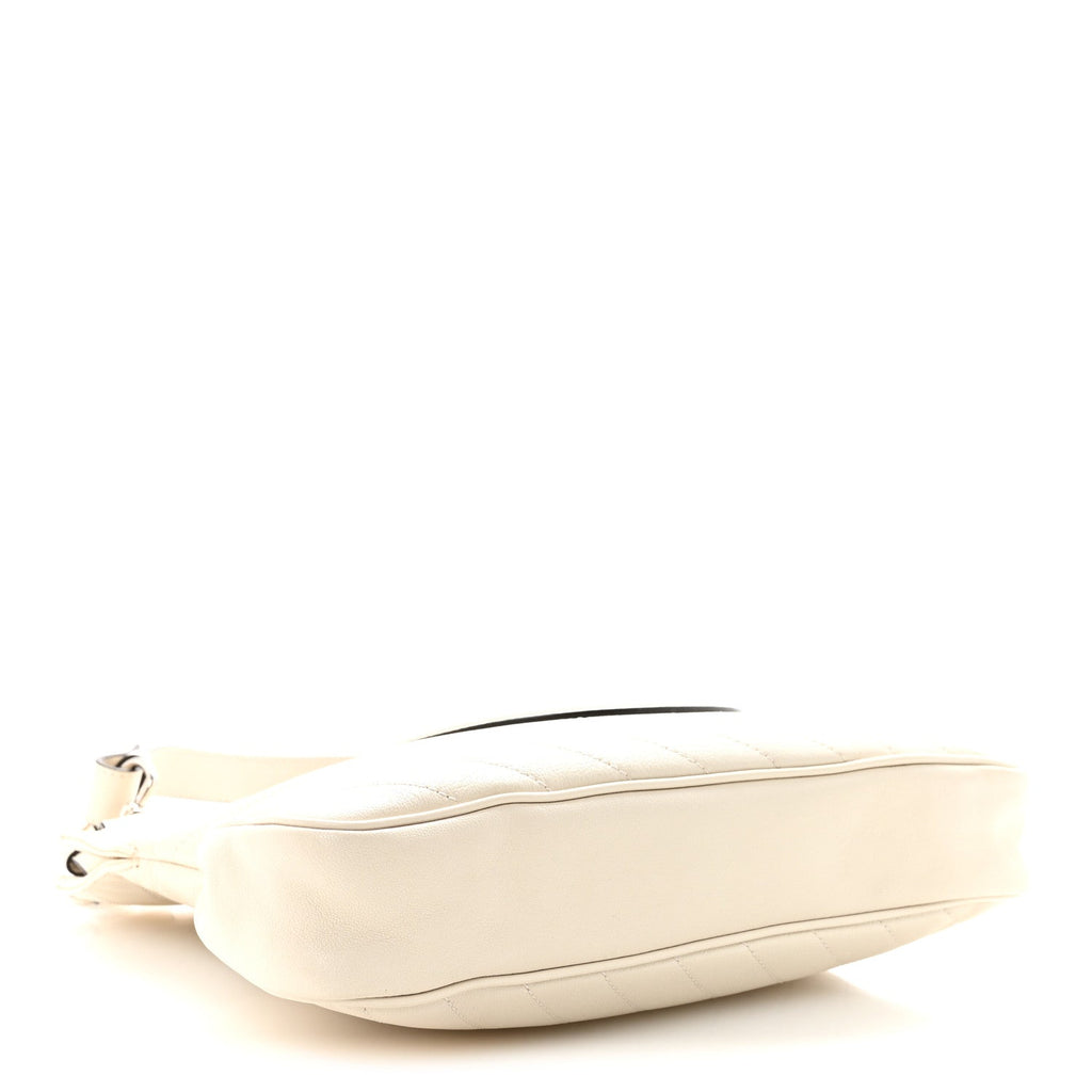 Gucci Sakai Be Green Calfskin Diagonal Stitched Small Blondie Tote Mystic White