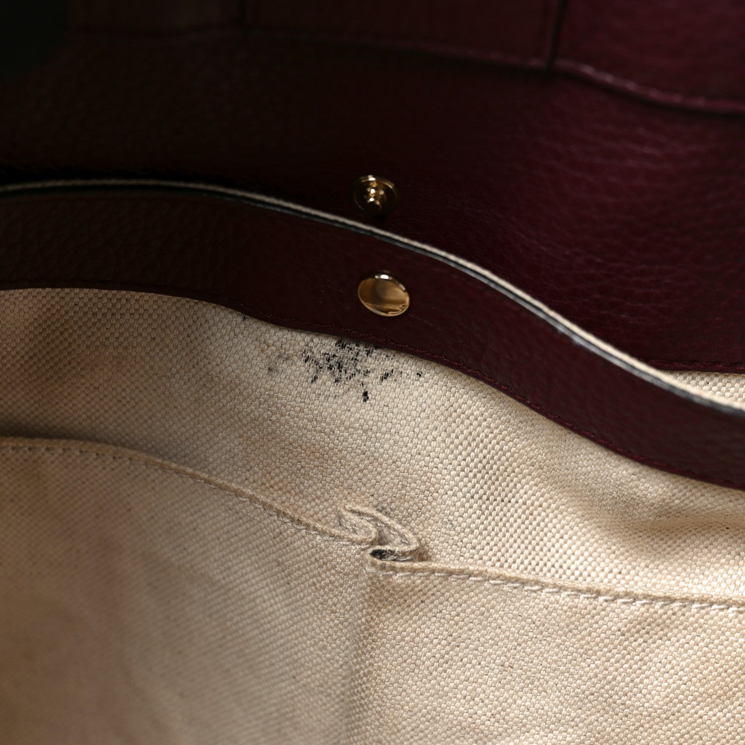 Gucci Pebbled Calfskin Large Bamboo Shopper Tote Burgundy