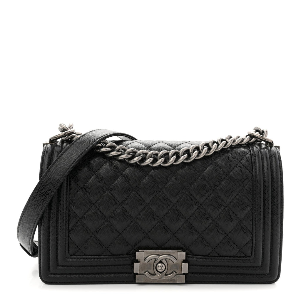 Chanel Caviar Quilted Medium Boy Flap Black