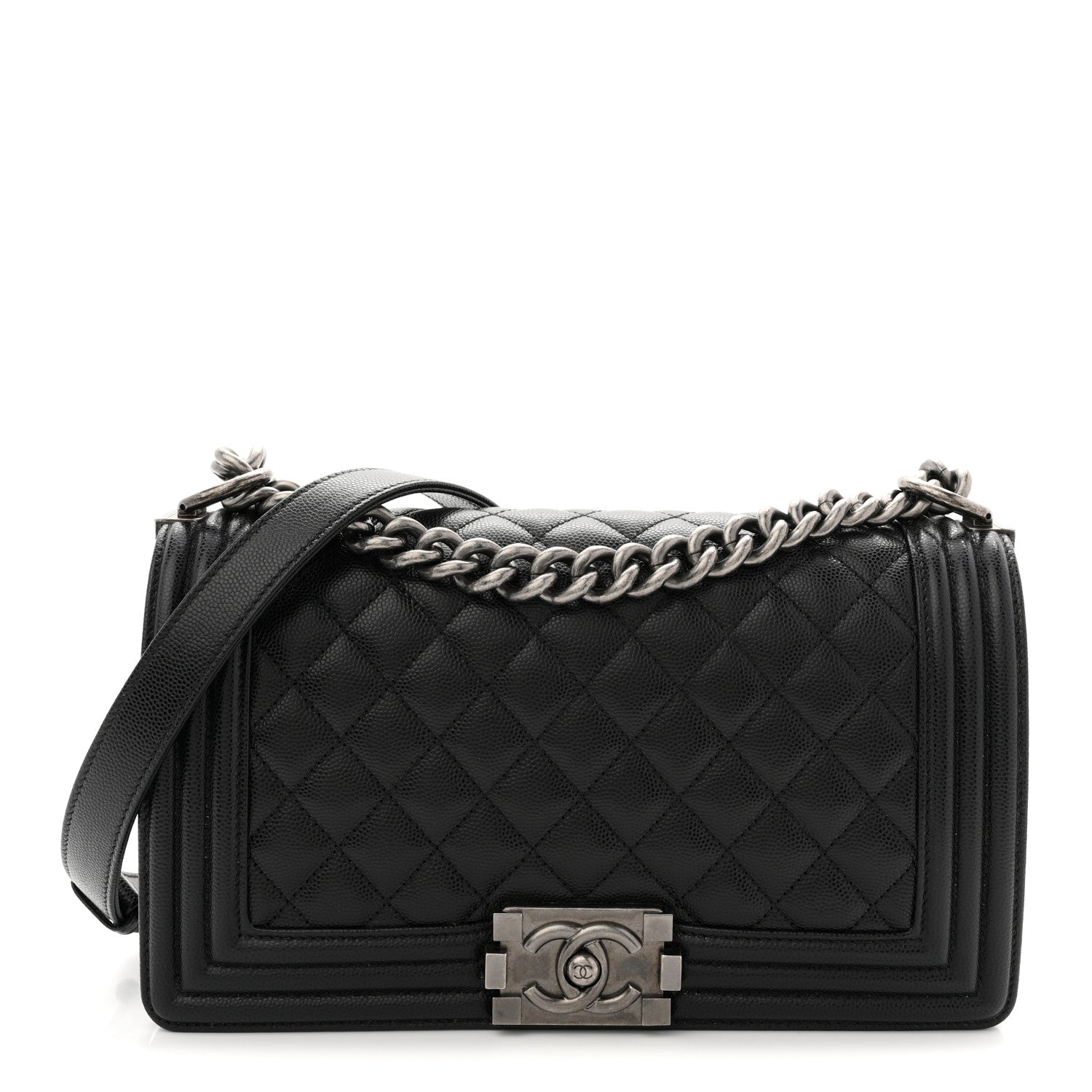 Chanel Caviar Quilted Medium Boy Flap Black
