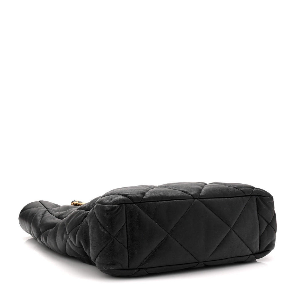Chanel Lambskin Quilted Chanel 19 Shopping Bag Black