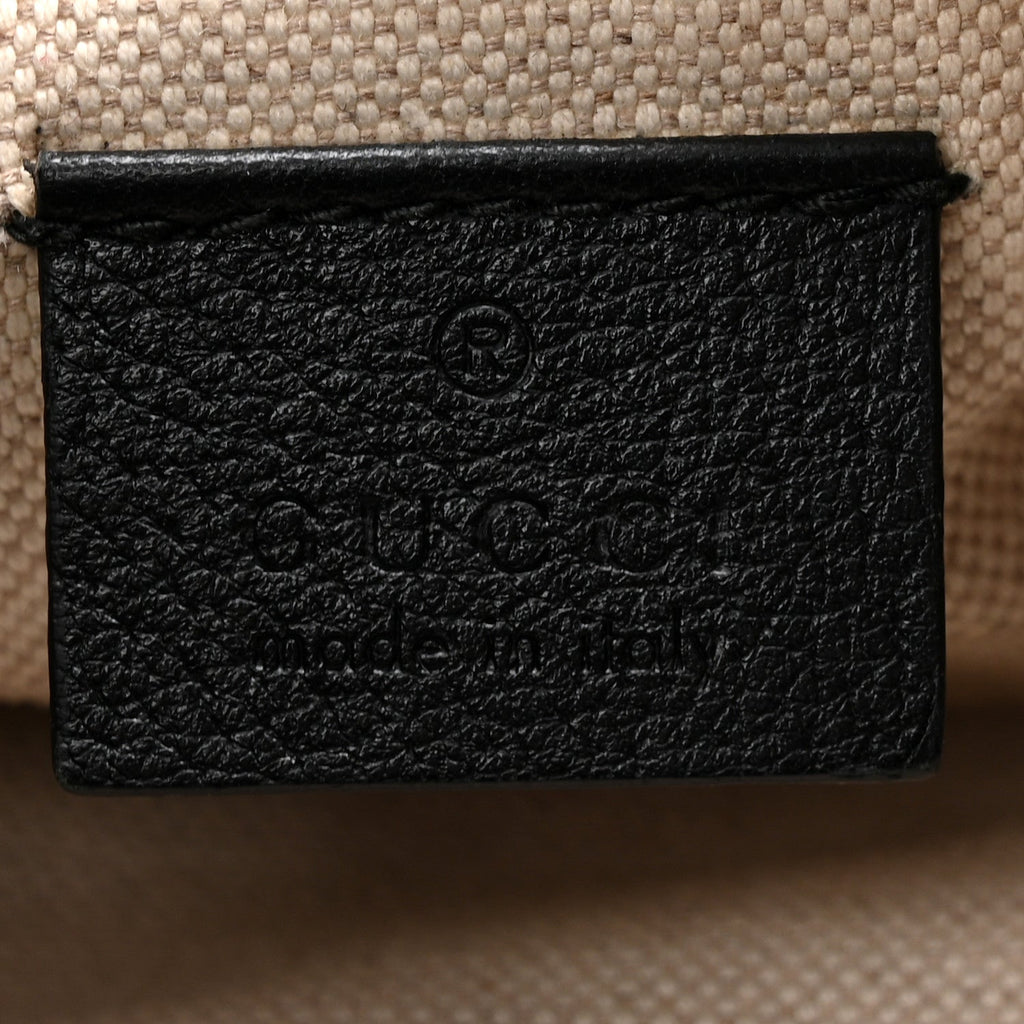 Gucci Velvet GG Monogram Textured Calfskin Web Bucket Bag Brown Black