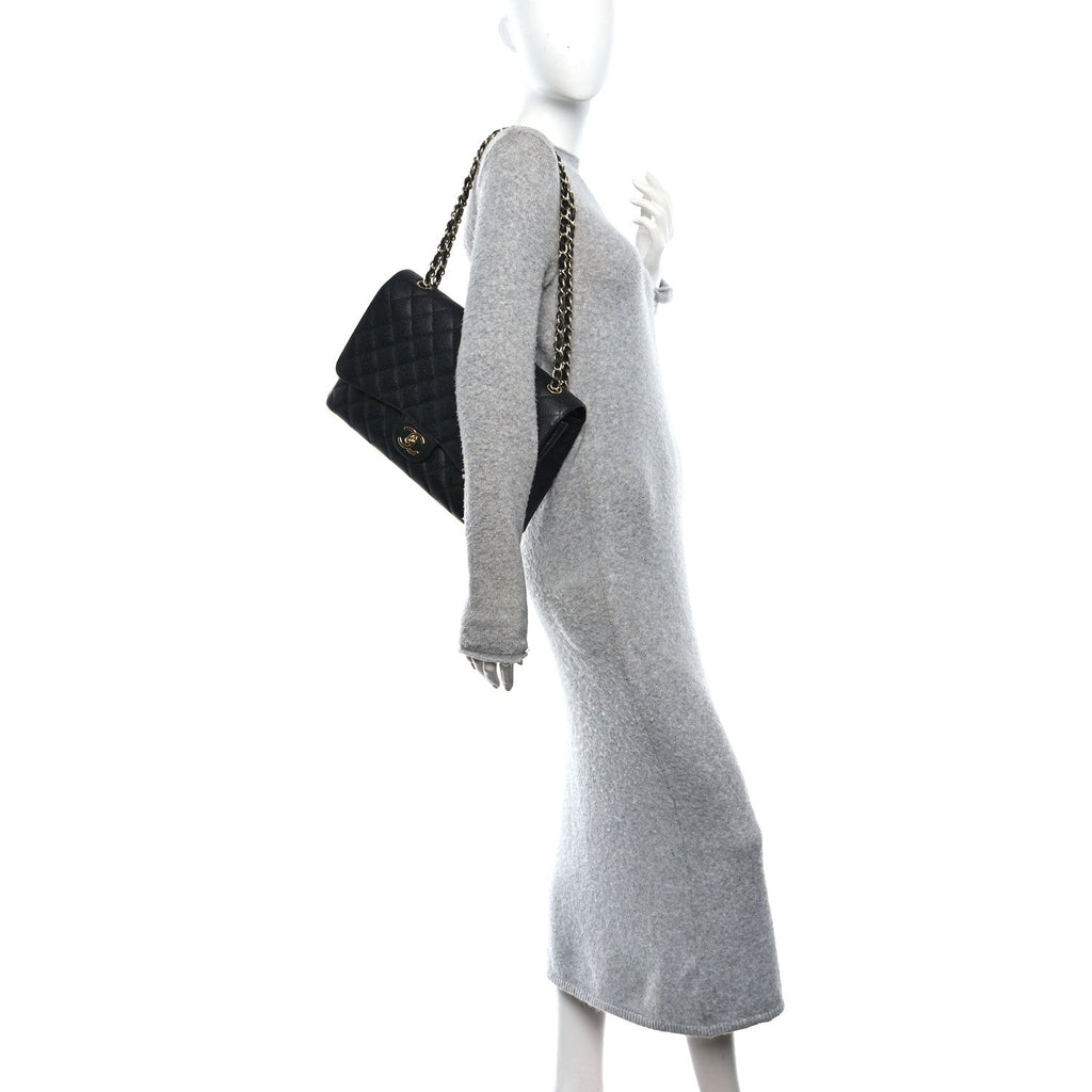 Chanel Caviar Quilted Maxi Double Flap Black