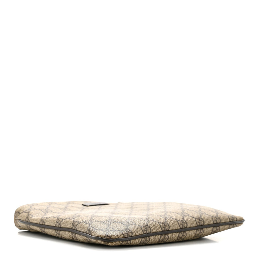 Gucci GG Supreme Monogram Small Flat Messenger Bag Dark Brown