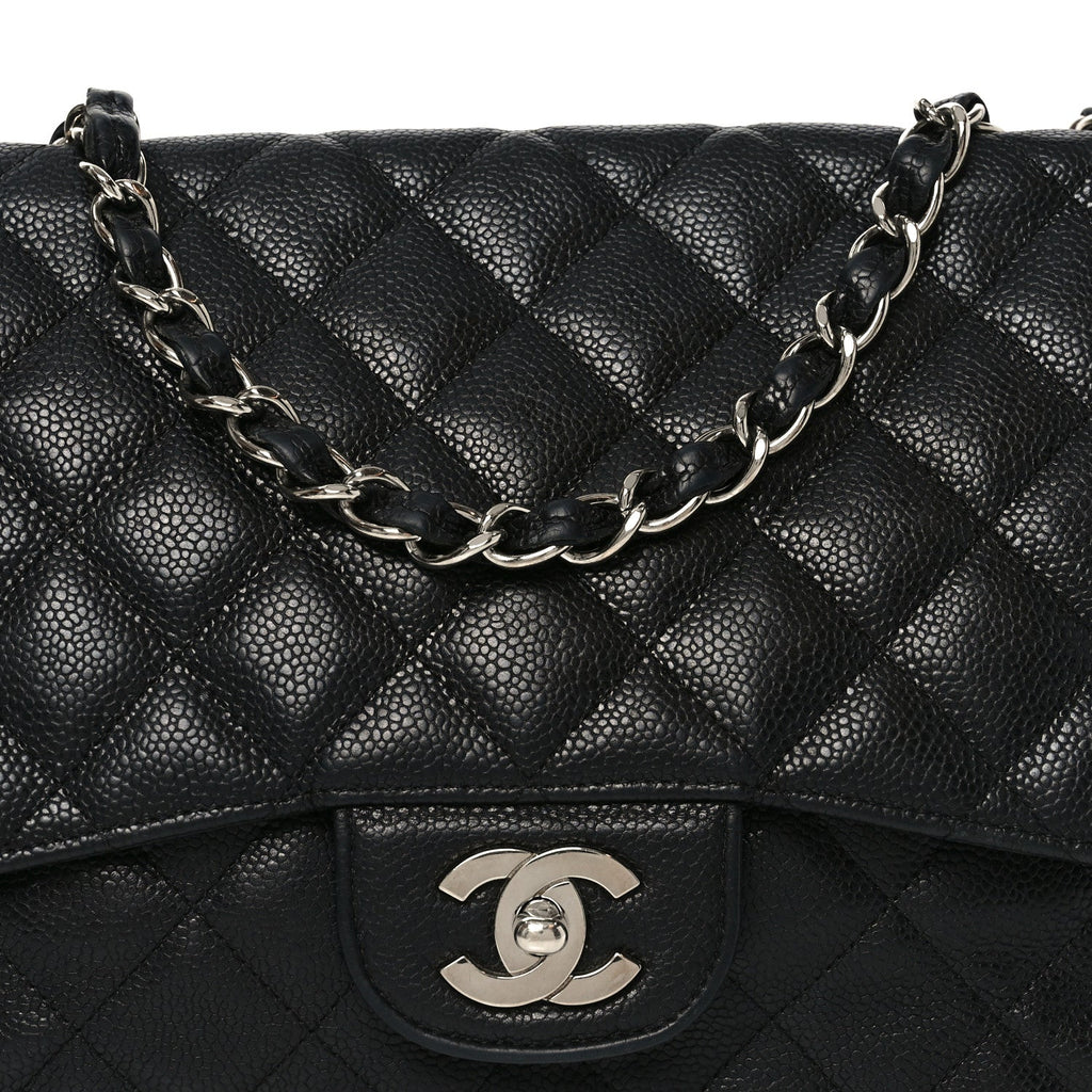 Chanel Caviar Quilted Jumbo Single Flap Black