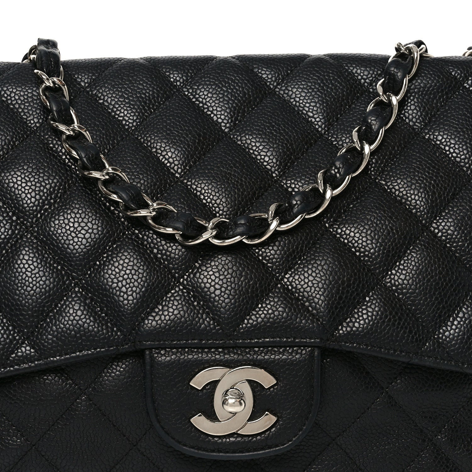 Chanel Caviar Quilted Jumbo Single Flap Black