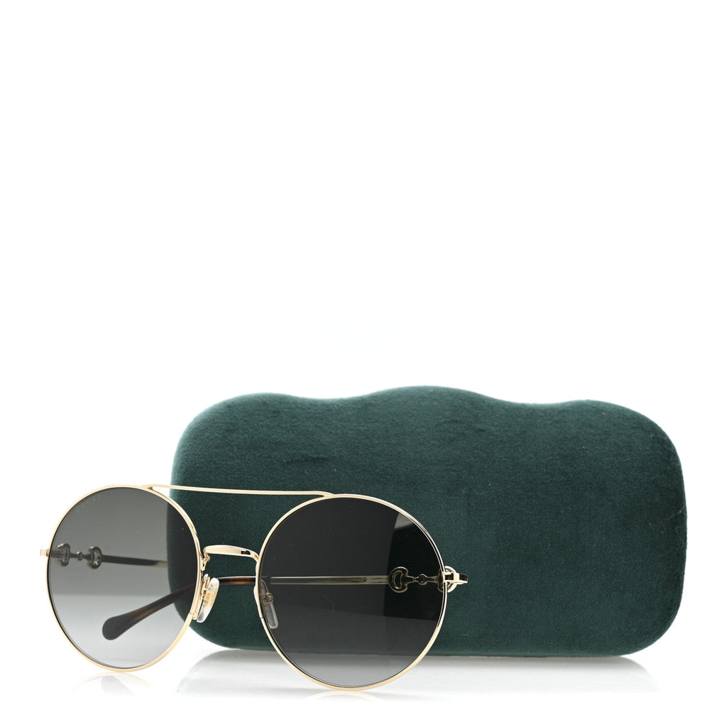 Gucci Round Horsebit Sunglasses GG0878S Gold