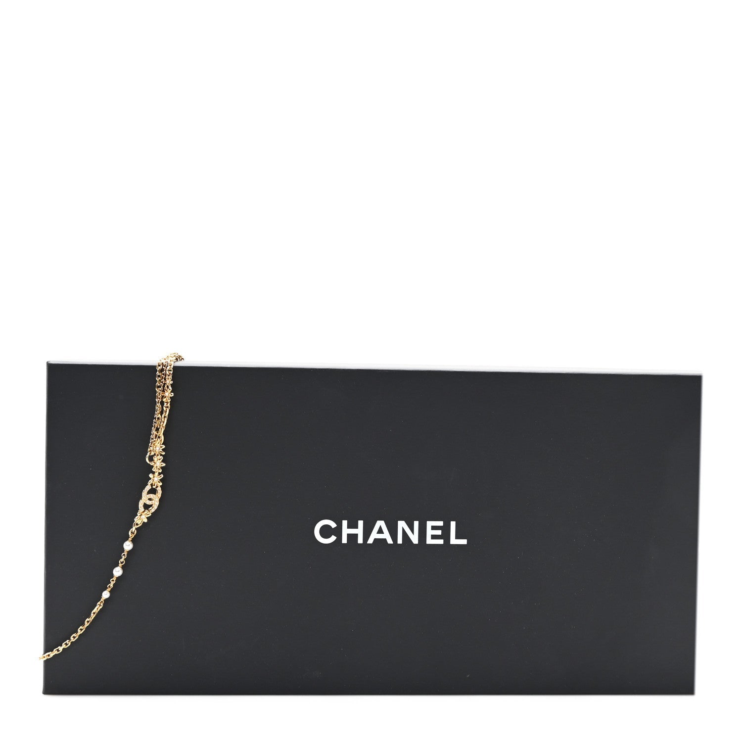 Pearl Crystal CC Flower Chain Belt 85 34 Gold Pearly White