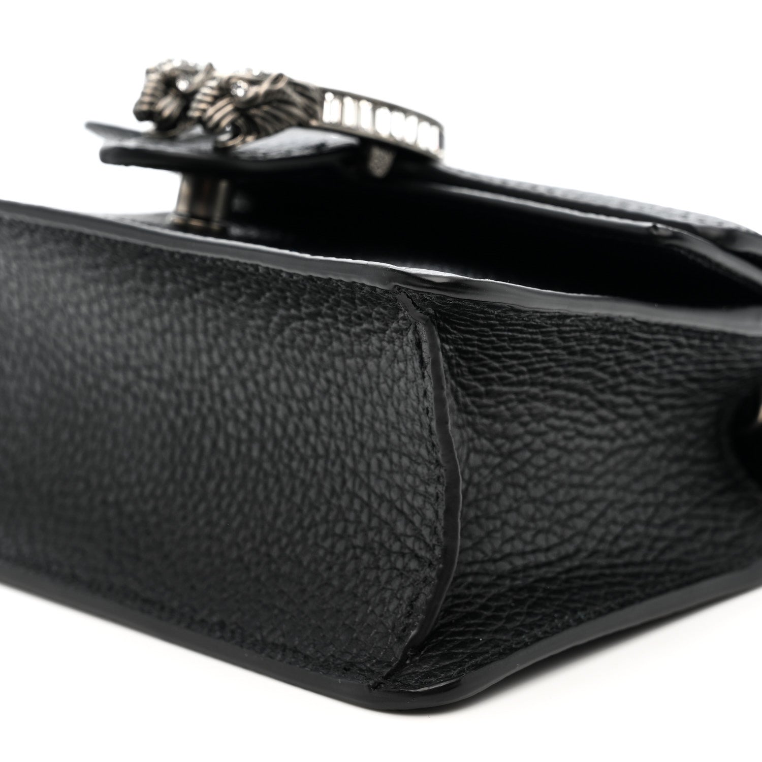 Gucci Dollar Calfskin Crystal Mini Dionysus Top Handle Bag Black Crystal