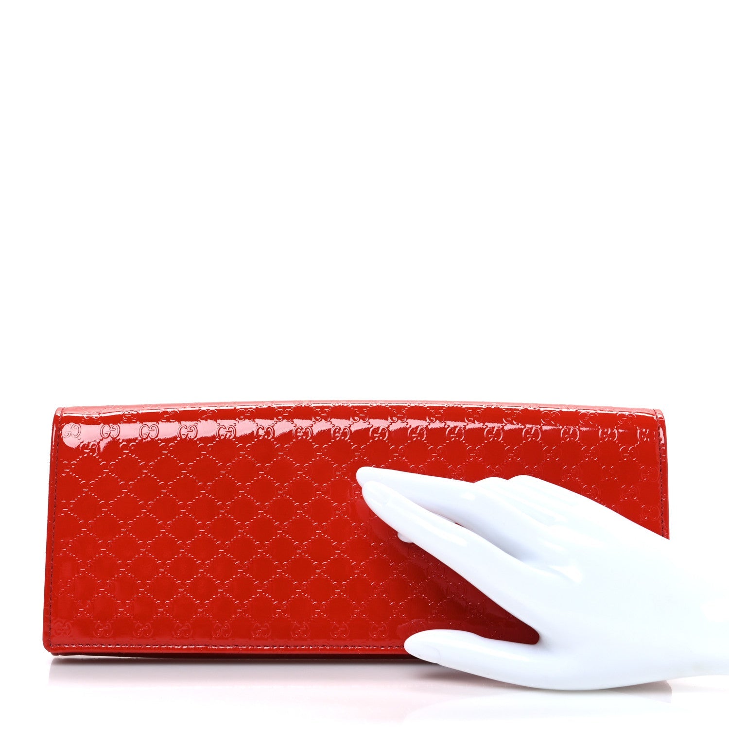 Gucci Patent Microguccissima Small Broadway Clutch Red