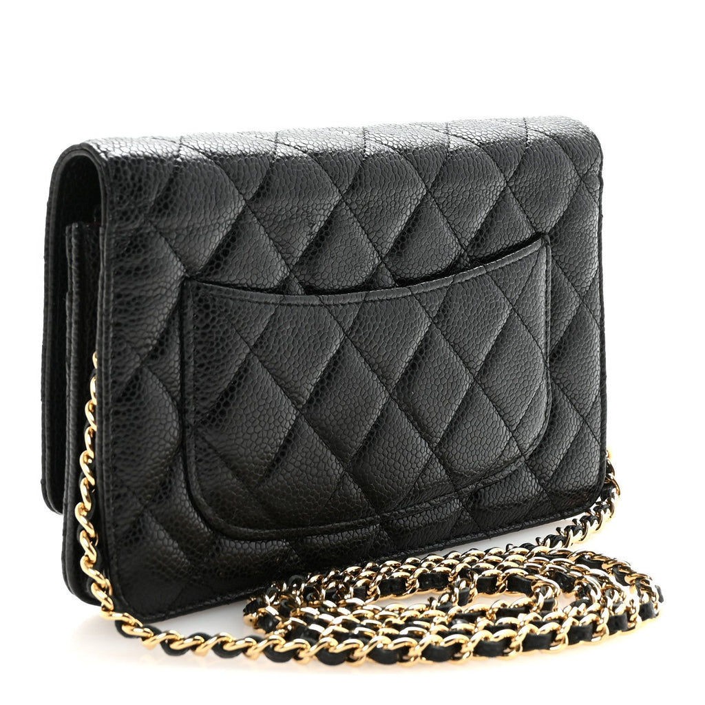 Chanel Caviar Quilted Wallet On Chain WOC Black