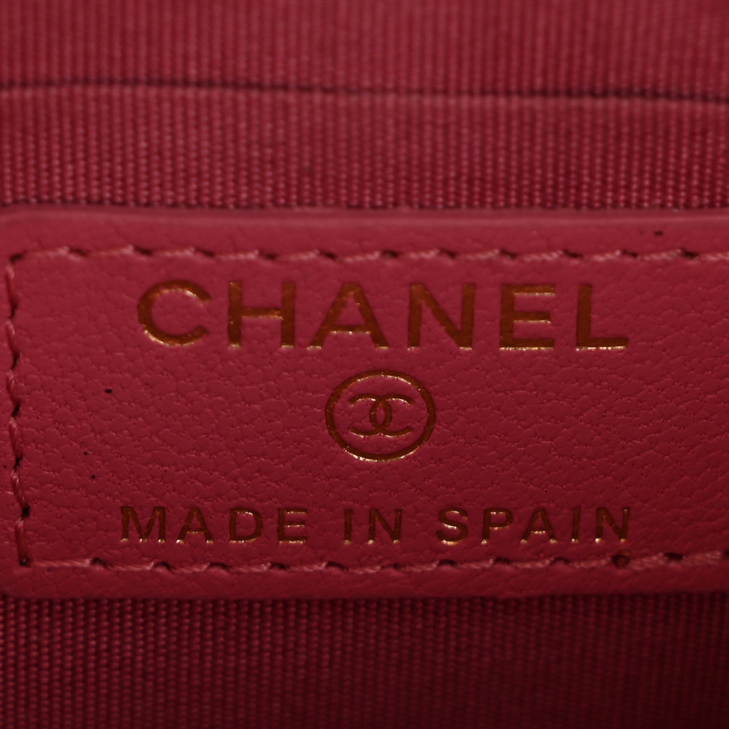 Chanel Sheepskin Quilted Mademoiselle Vintage Zip Pouch Pink