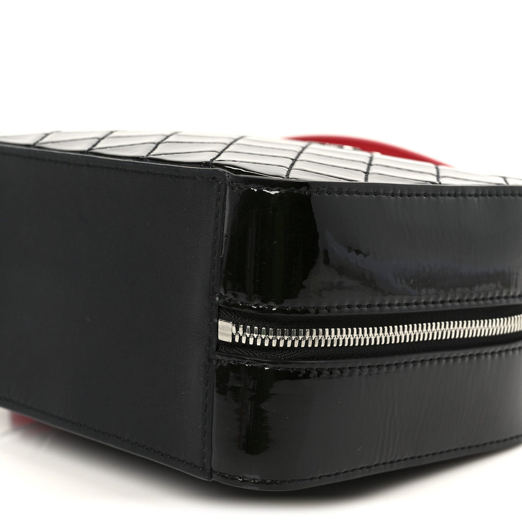 Chanel Patent Quilted Travel Kit Vanity Case Black