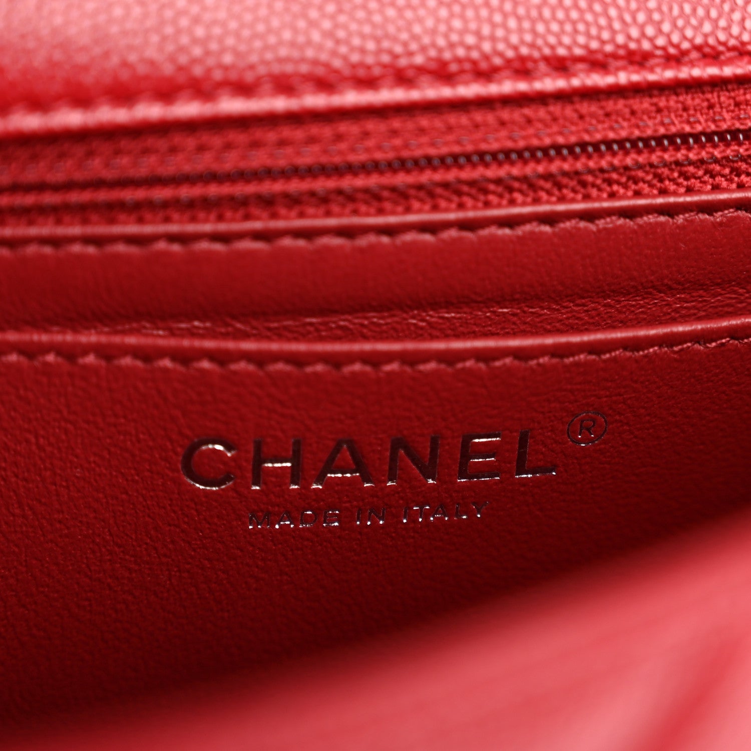 Chanel Caviar Quilted Mini Rectangular Flap Dark Red