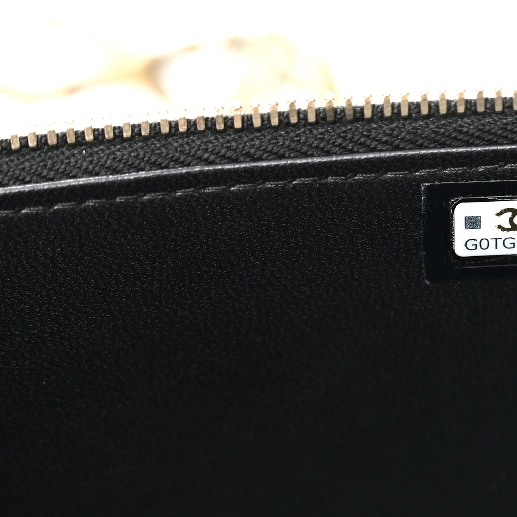 Chanel Lambskin Quilted Metal Small Top Handle Vanity Case With Chain Black