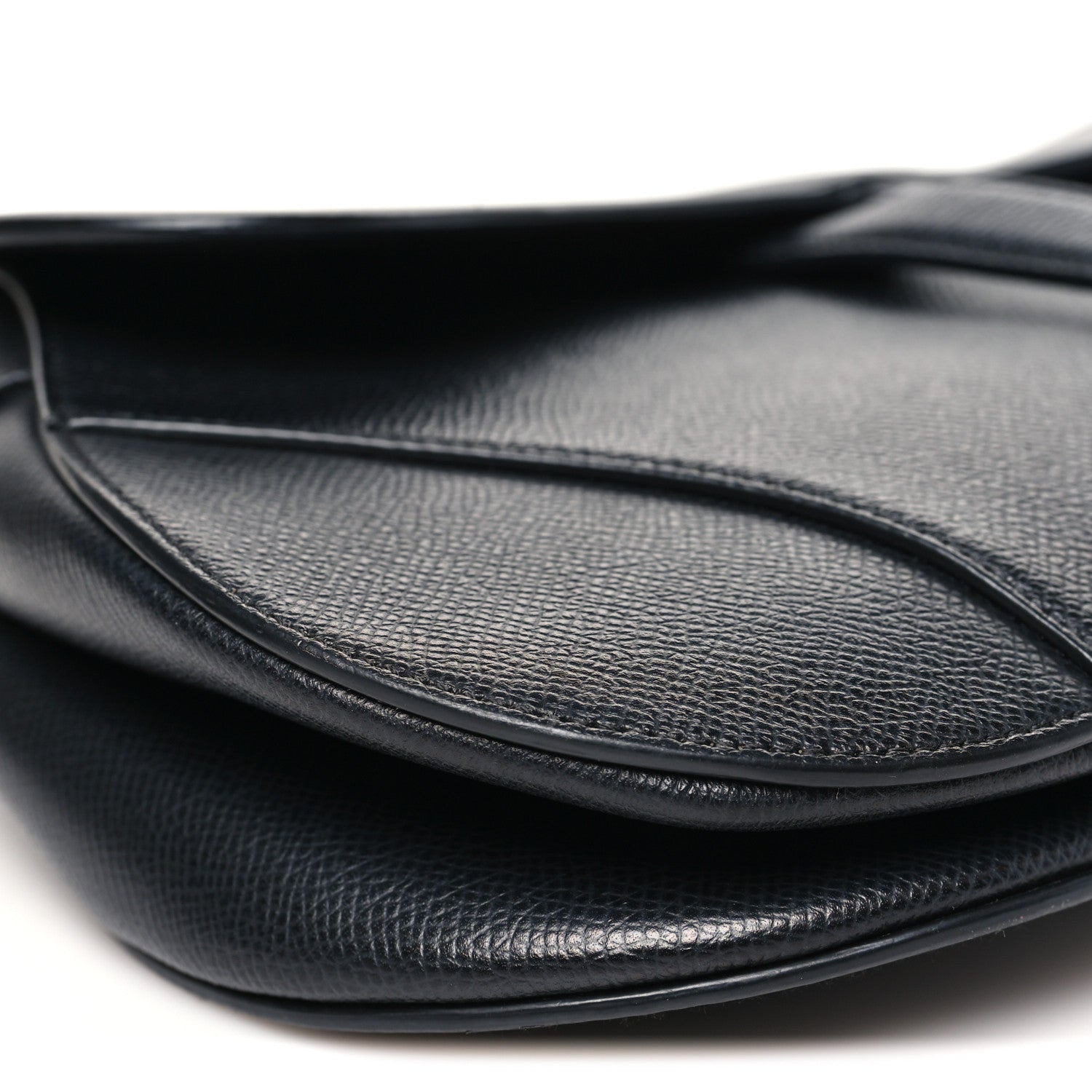 Christian Dior Grained Calfskin Saddle Bag Black