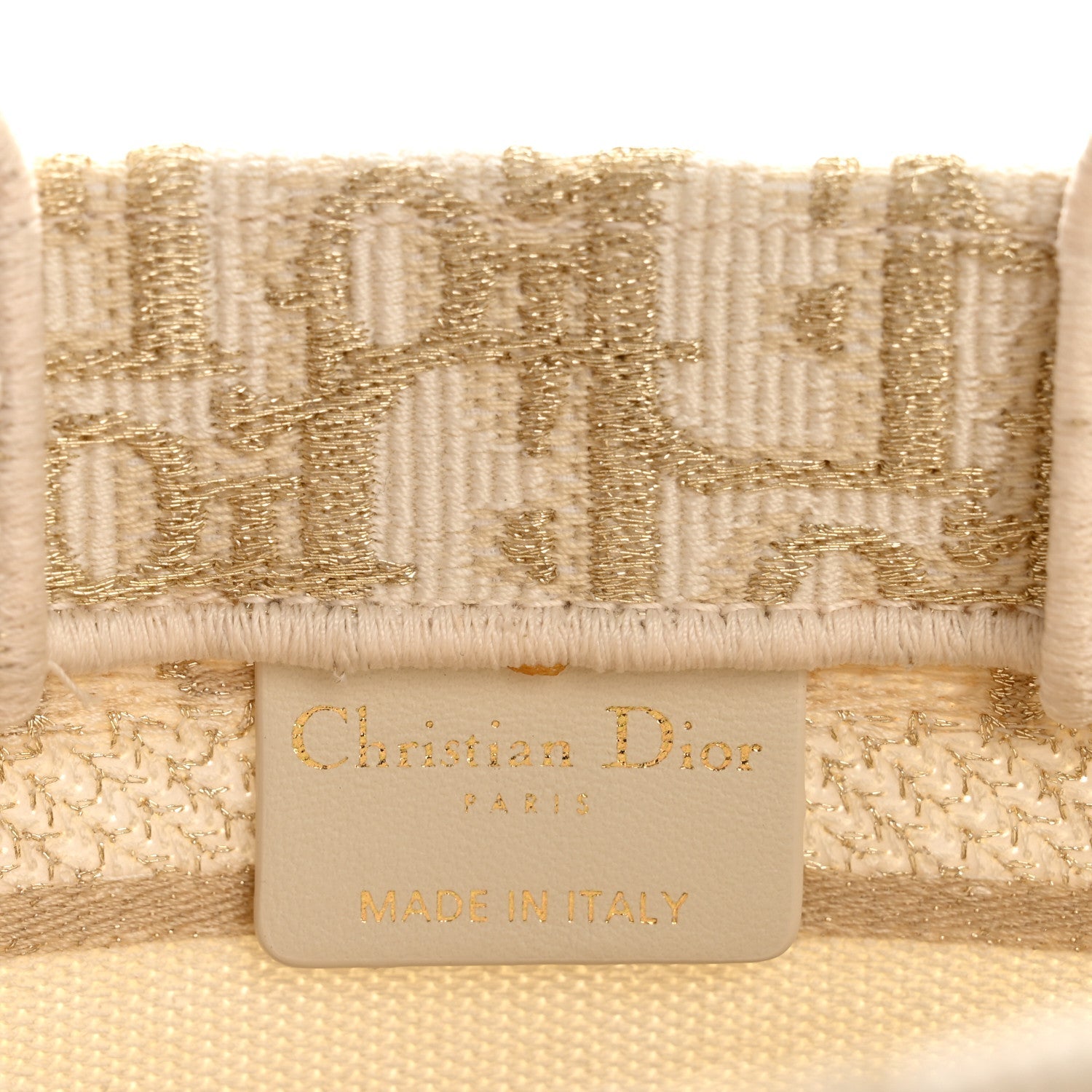 Christian Dior Oblique Mini Book Tote With Strap Gold Multicolor