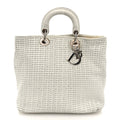Christian Dior Lambskin Woven Dior Tote White