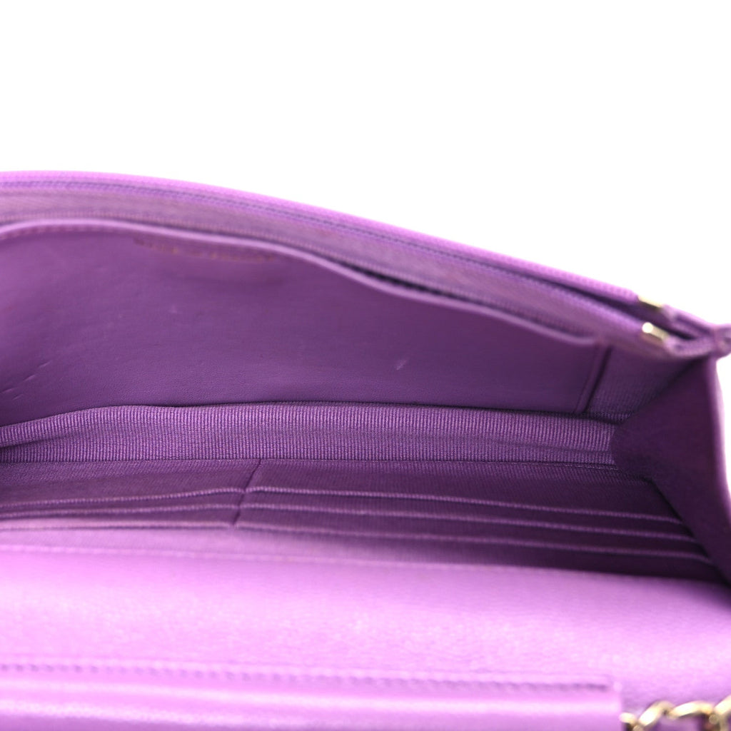 Chanel Caviar Quilted Wallet On Chain WOC Purple