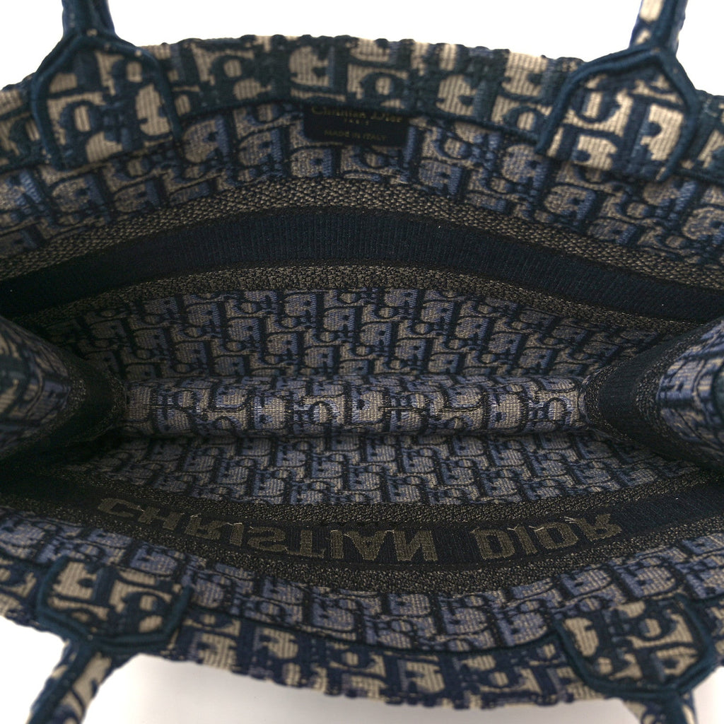 Christian Dior Oblique Medium Book Tote Blue Multicolor