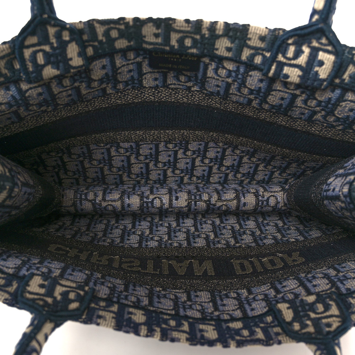 Christian Dior Oblique Medium Book Tote Blue Multicolor