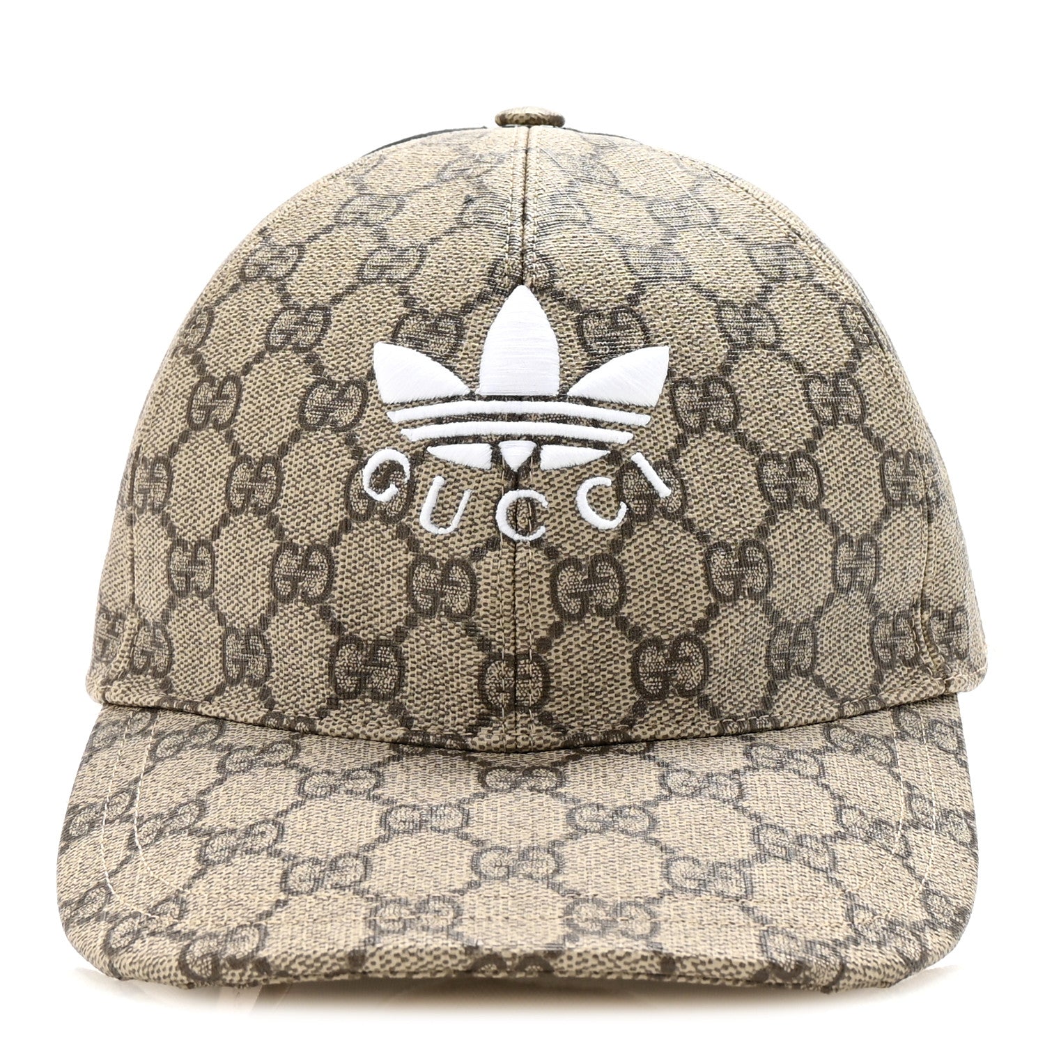 Gucci X ADIDAS GG Supreme Monogram Double Sided Baseball Hat M Beige Ebony Black