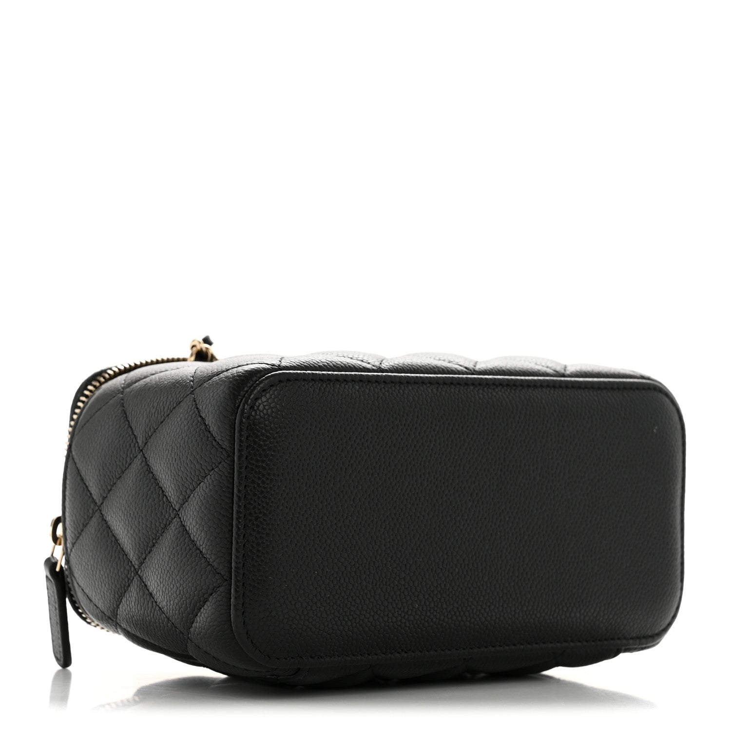 Chanel Caviar Quilted Small Tiny CC Vanity Case With Chain Black