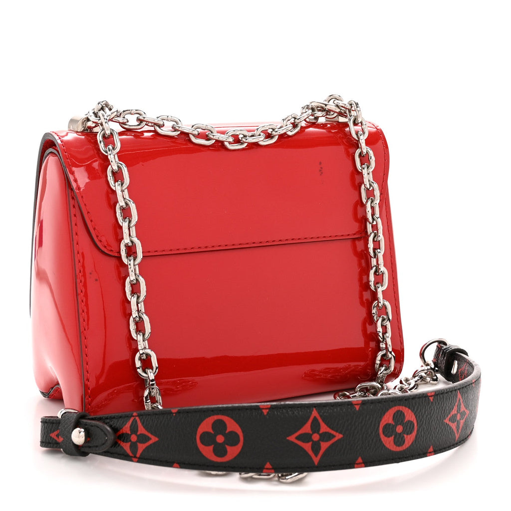 Louis Vuitton Patent Monogram Infrarouge Twist Shoulder Bag PM Coquelicot