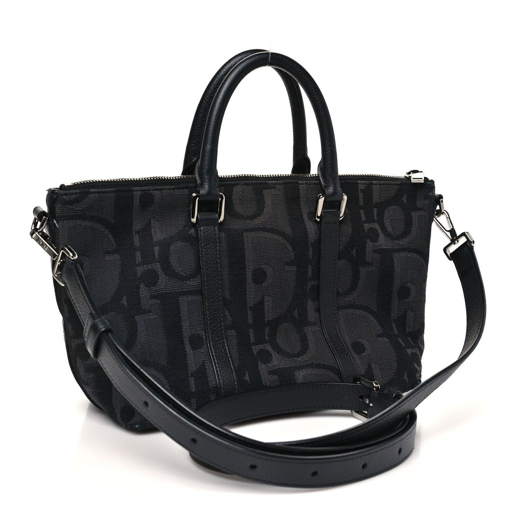 Christian Dior Maxi Oblique Jacquard Weekender 25 Black