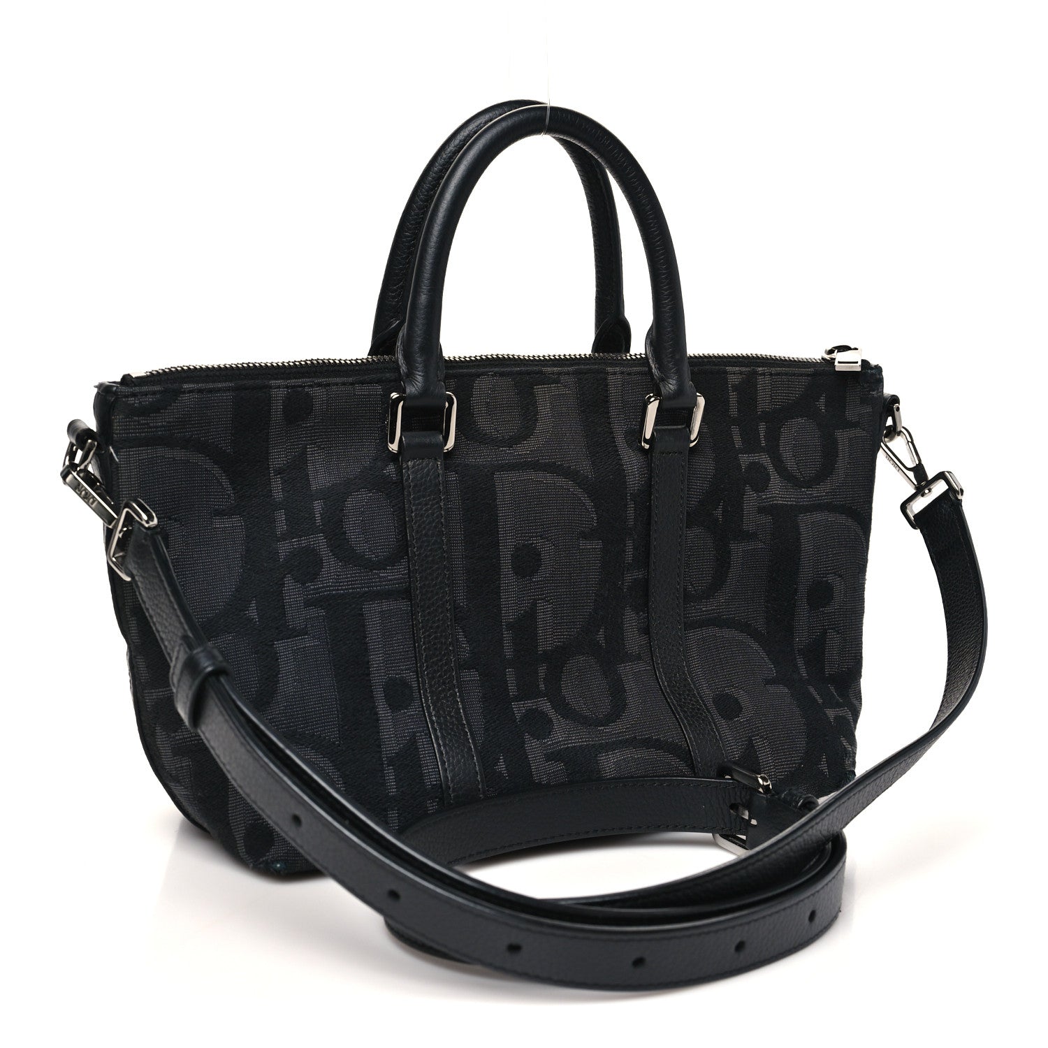 Christian Dior Maxi Oblique Jacquard Weekender 25 Black