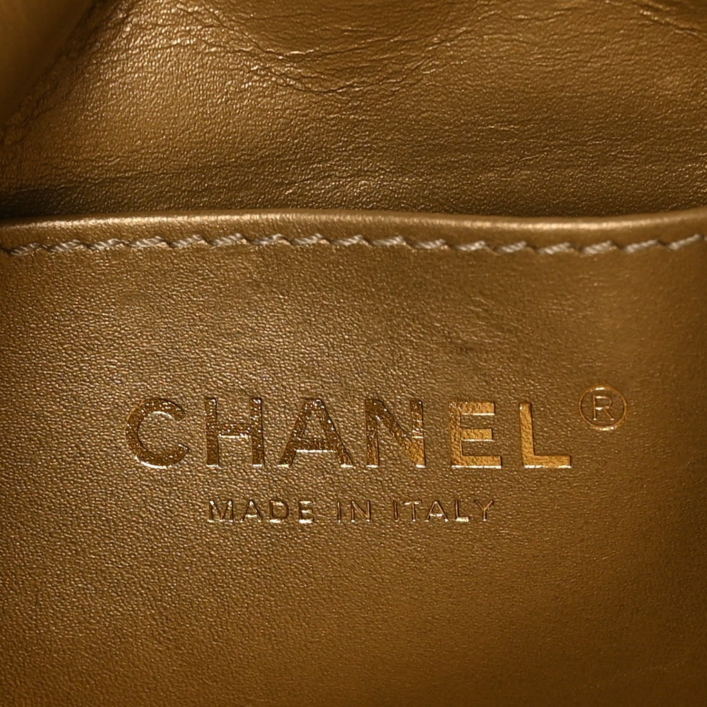 Chanel Lambskin Quilted Small Pearl Crush Hobo Black