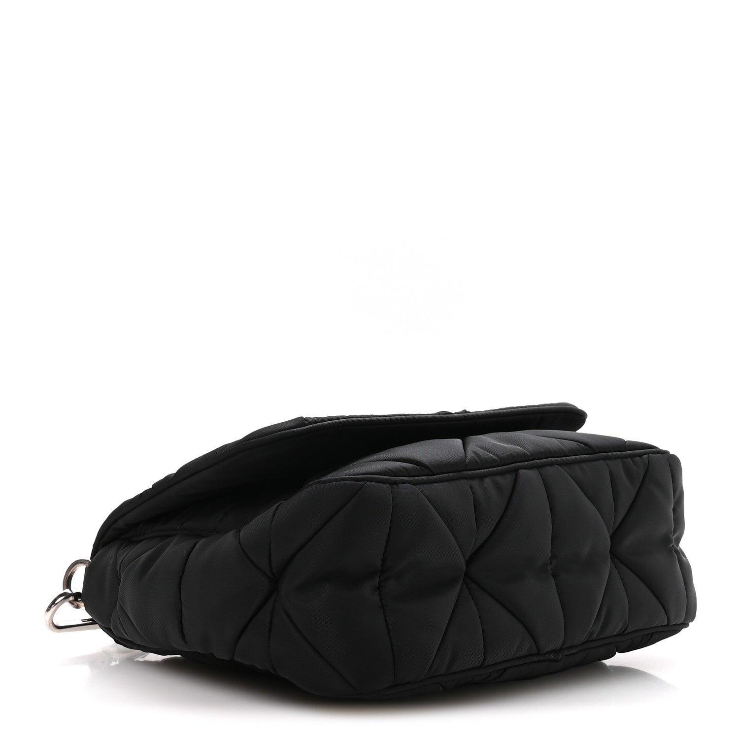 Prada Re-Nylon Quilted Padded Flap Shoulder Bag Black