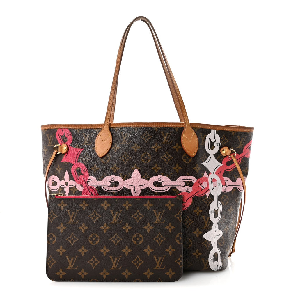Louis Vuitton Monogram Bay Neverfull MM Rose Ballerine Poppy