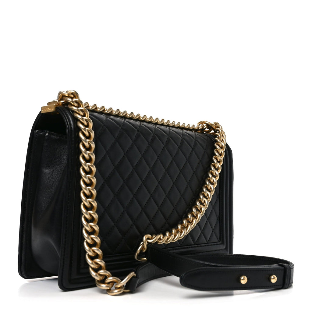 Chanel Lambskin Quilted New Medium Boy Flap Black