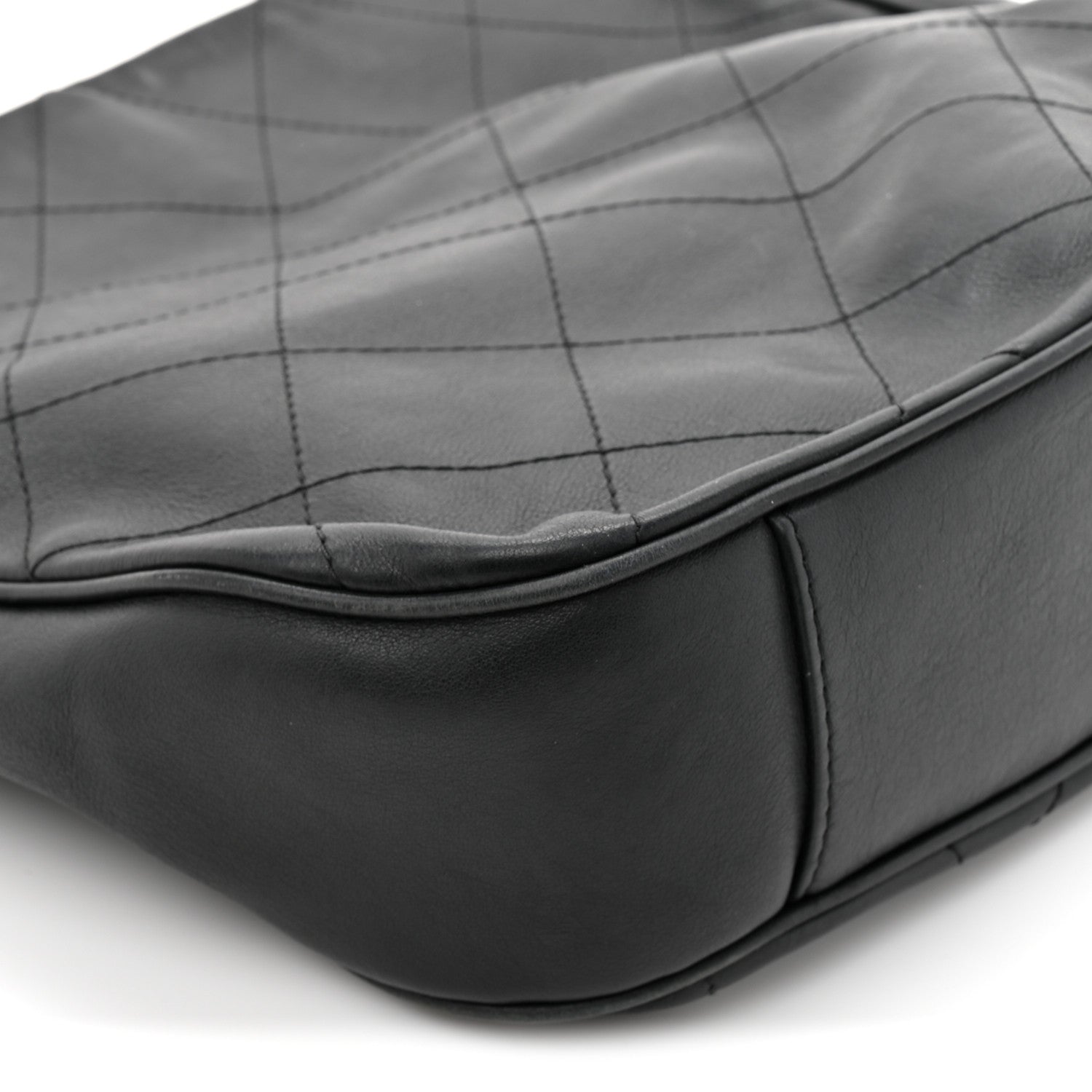 Chanel Calfskin Stitched Hobo Black