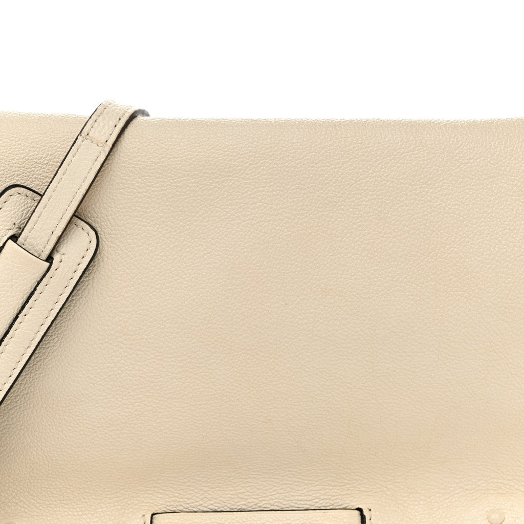 Prada Glace Calf Etiquette Flap Bianco Astra