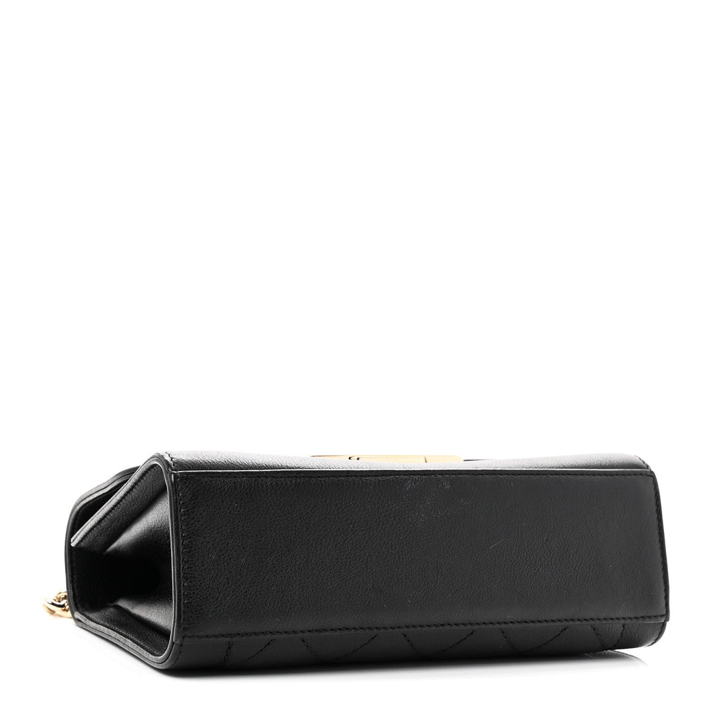 Chanel Grained Calfskin Quilted Small Label Click Flap Bag Black