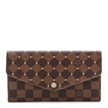 Louis Vuitton Damier Ebene Studded Sarah Wallet NM Rose Ballerine