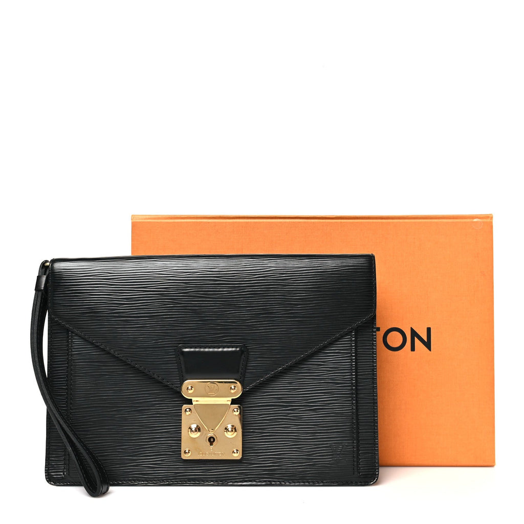 Louis Vuitton Epi Pochette Sellier Dragonne Clutch Black