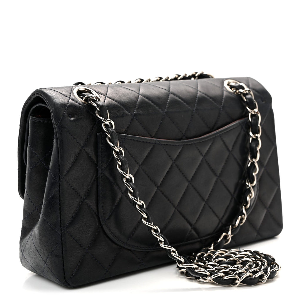 Chanel Lambskin Quilted Small Double Flap Navy