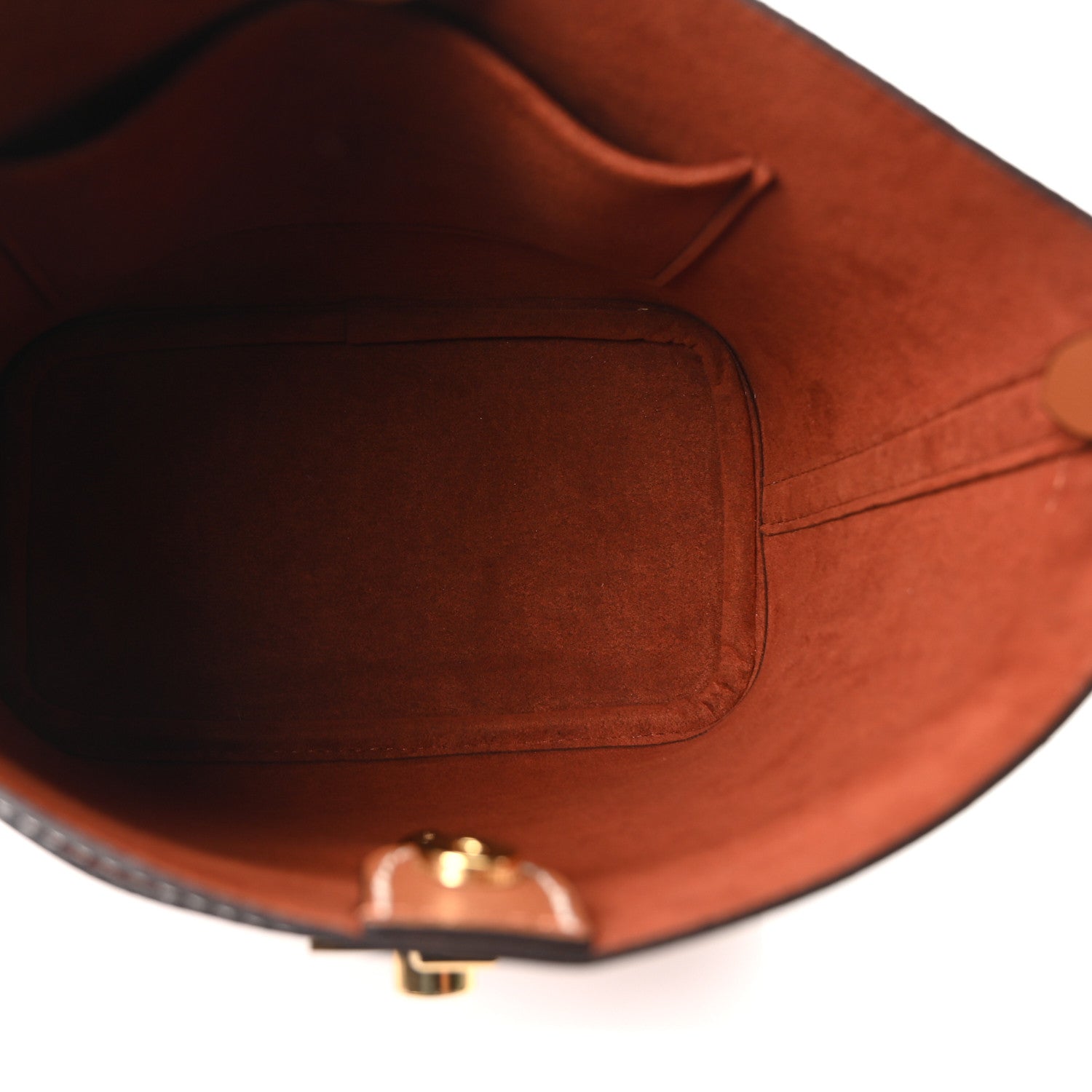 Louis Vuitton Calfskin Lock and Walk Bucket Cognac