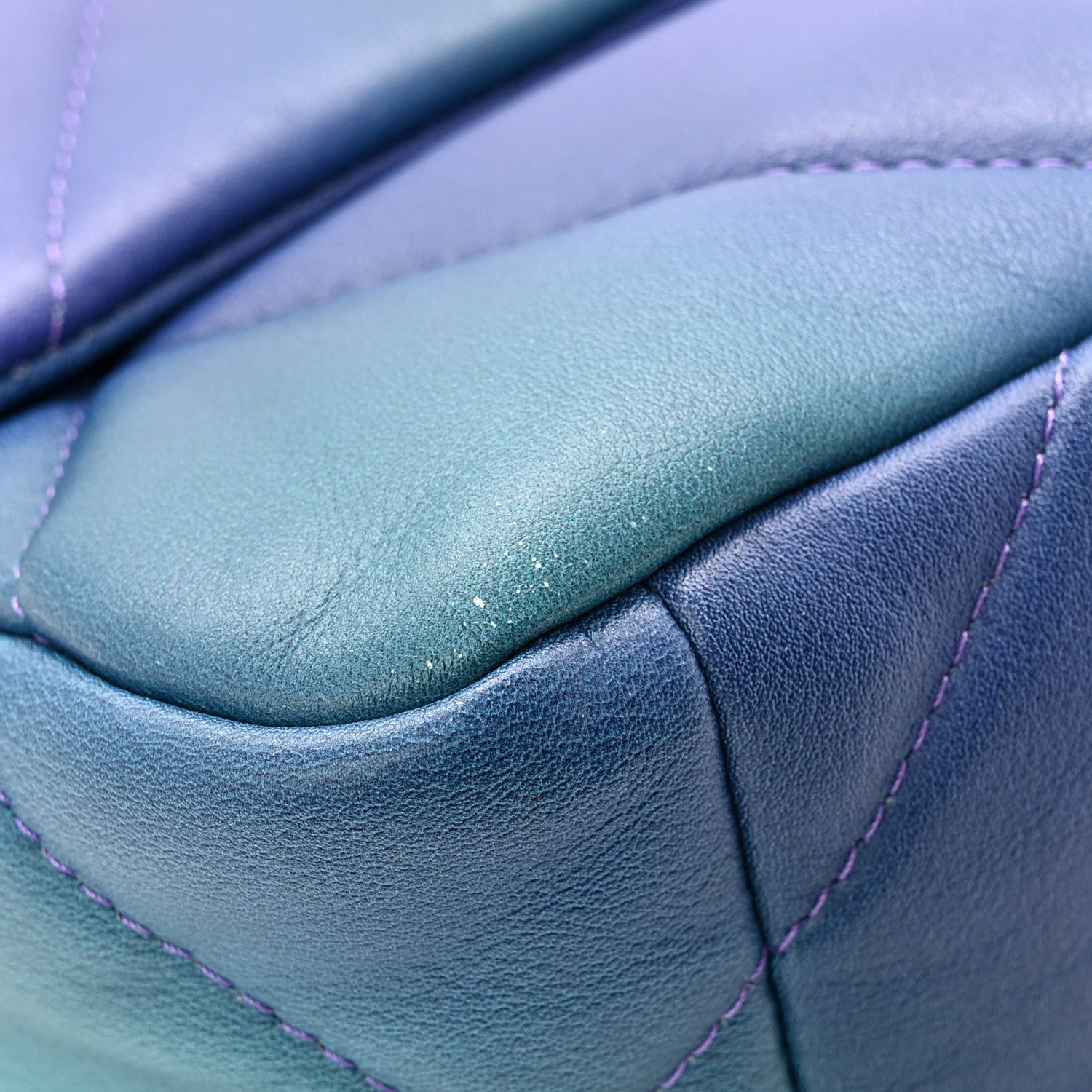 Chanel Tie Dye Calfskin Quilted Medium Chanel 19 Flap Blue Purple
