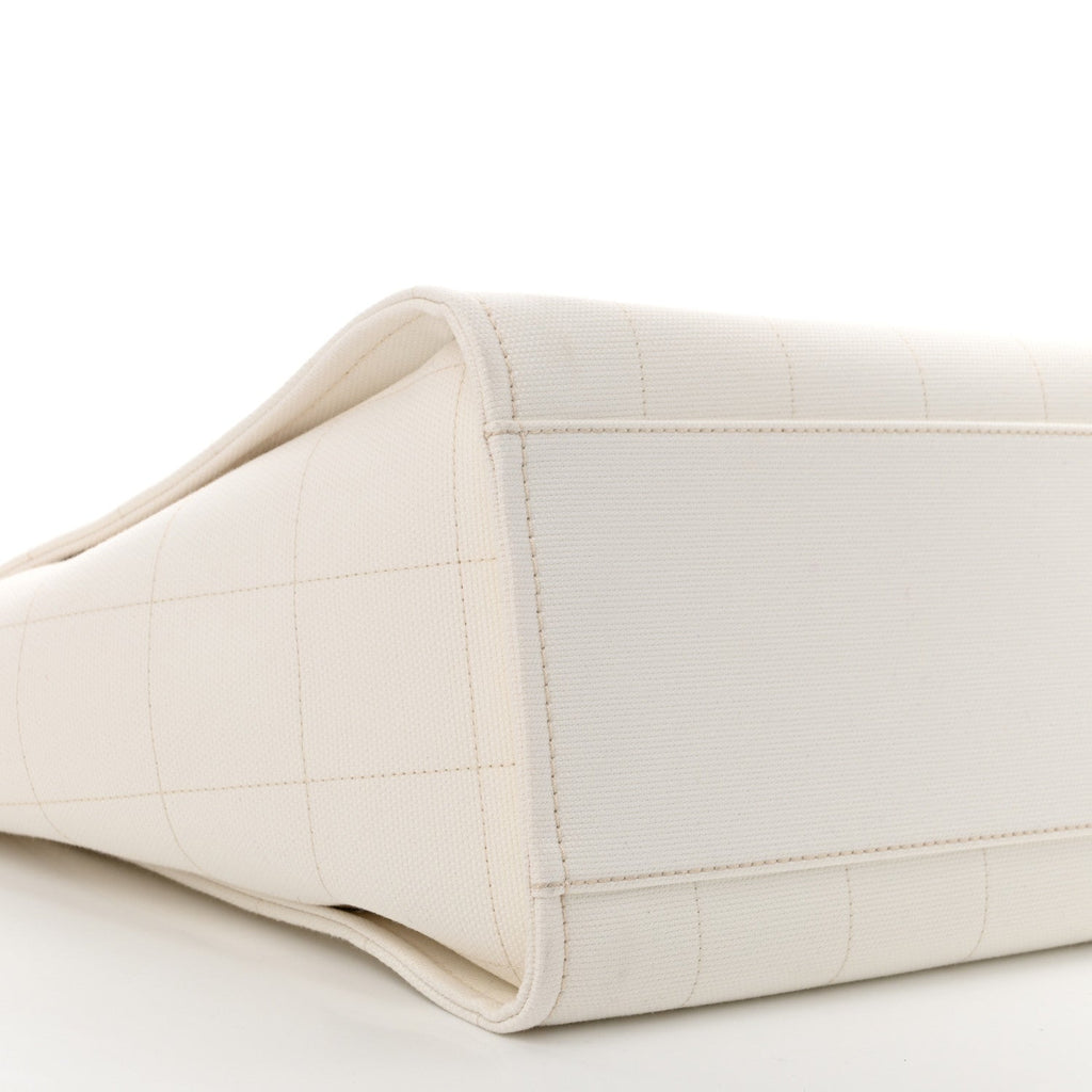 Chanel Cotton Medium Deauville Tote White