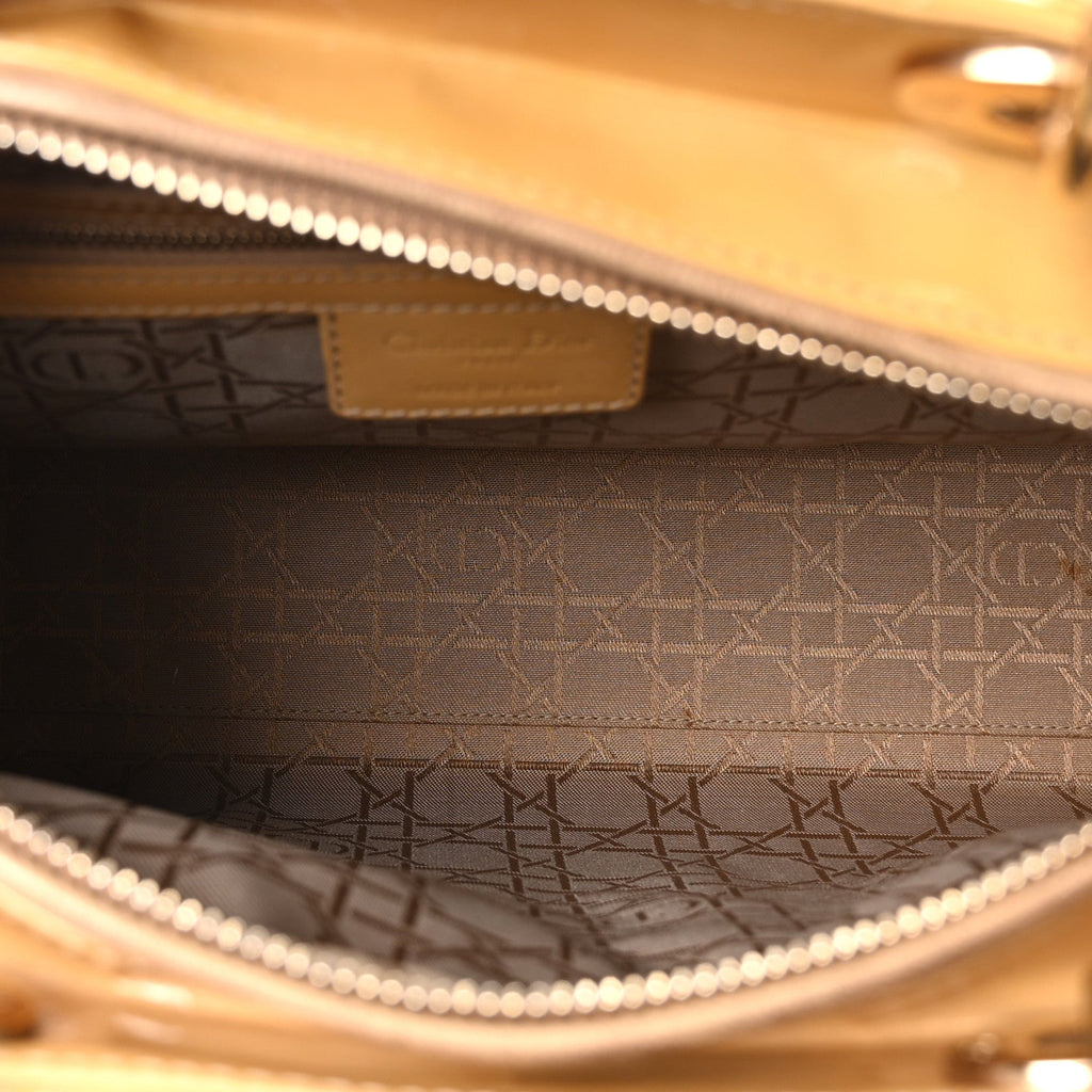 Christian Dior Patent Cannage Large Lady Dior Beige