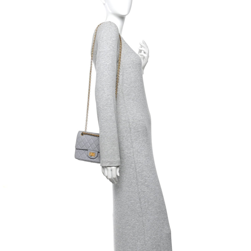 Chanel Aged Calfskin Quilted 2.55 Reissue Mini Flap Grey