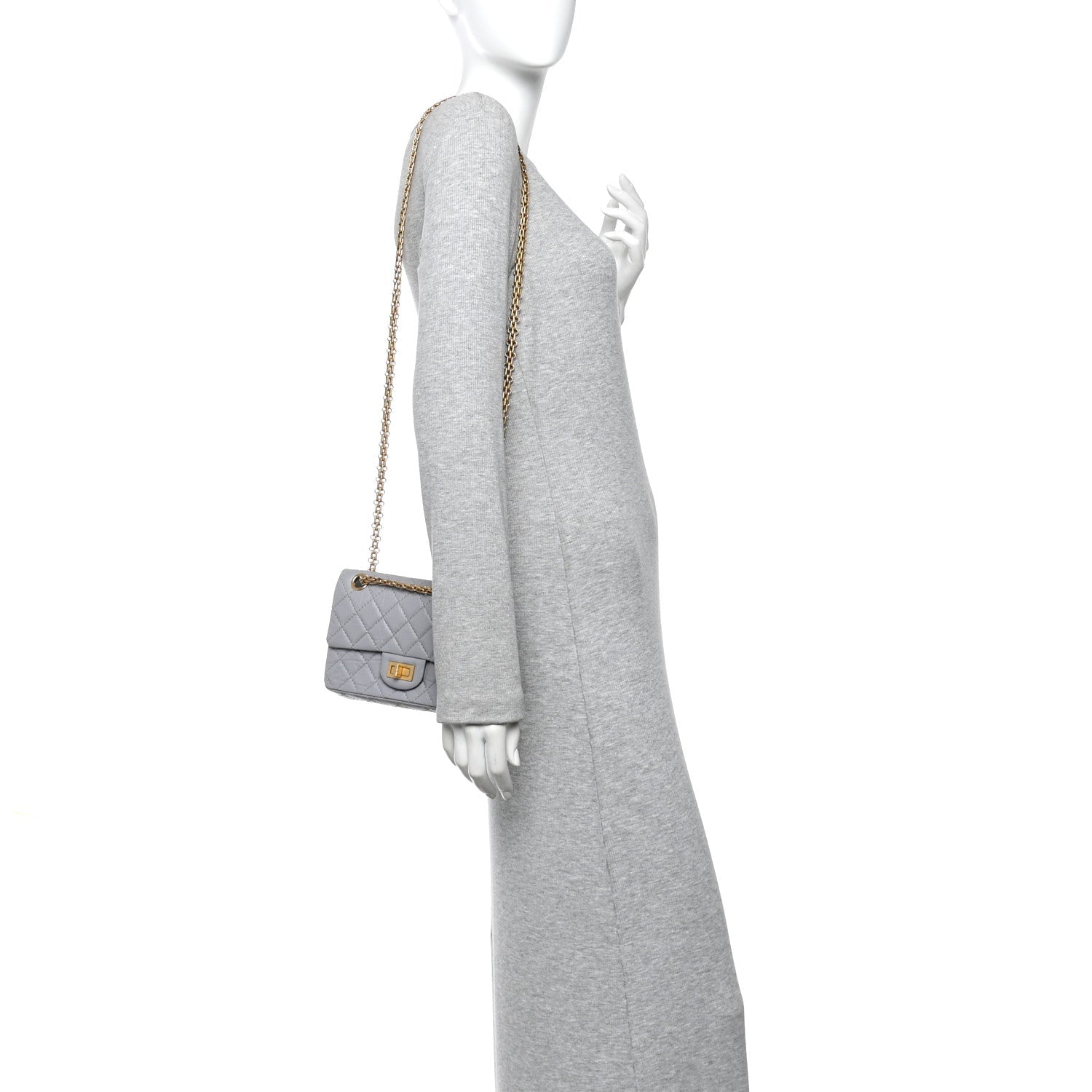 Chanel Aged Calfskin Quilted 2.55 Reissue Mini Flap Grey
