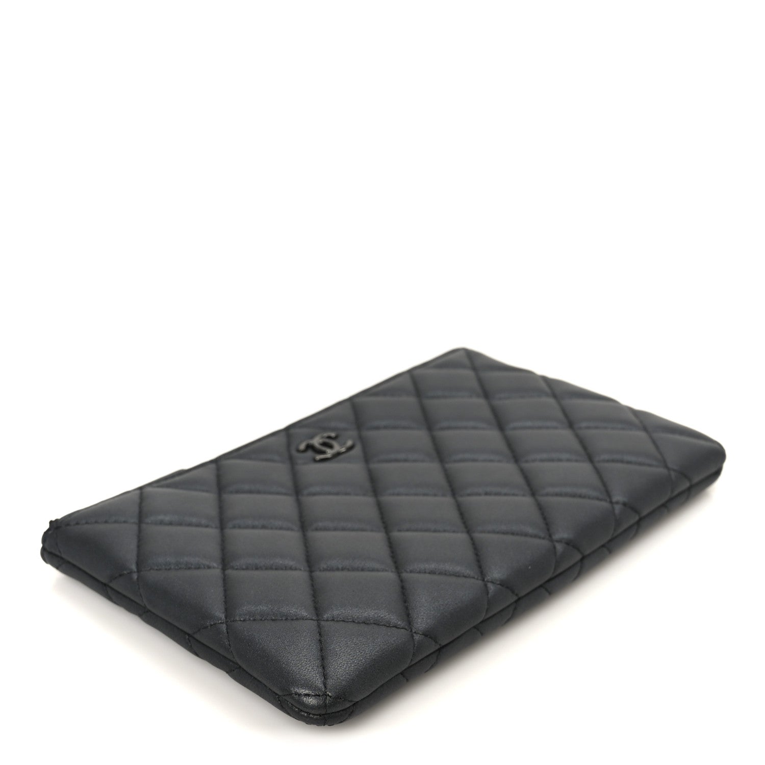 Pearly Lambskin Quilted Cosmetic Case So Black