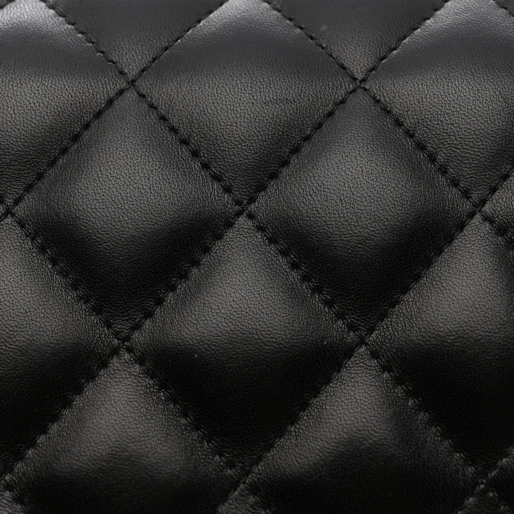 Chanel Lambskin Quilted Jumbo Double Flap Black
